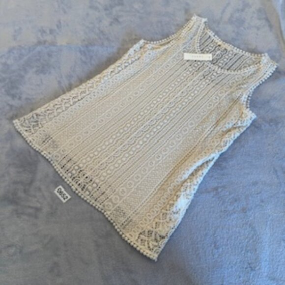 Adiva Women's Lace Tank Top With Spaghetti Strap Camisole Cream New With Tags XL - Picture 14 of 15